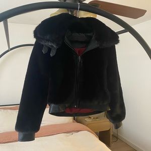 Blank NYC Black Noise Faux Fur Jacket